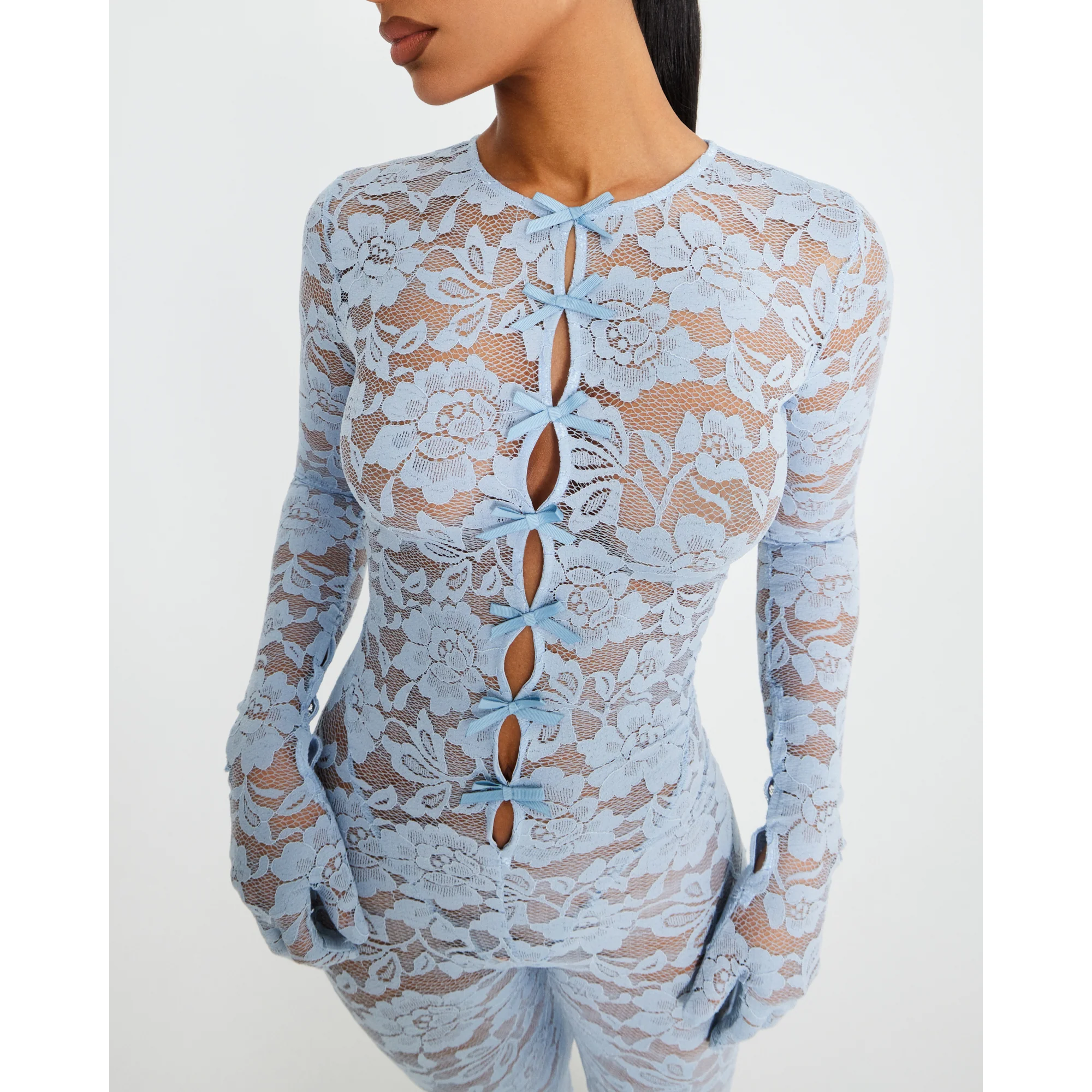 Dreamy Blue Lace Catsuit - Image 4